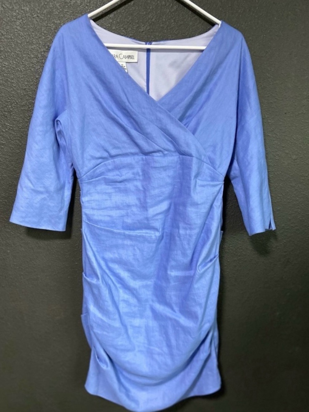 Sara Campbell Couture linen spandex dress p
periwinkle size 10
